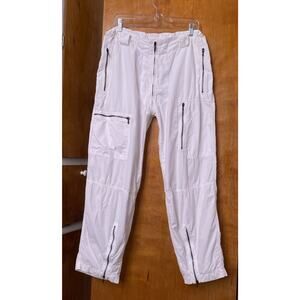 Vintage The People of the Labyrinths White Cargo Pants Zippers Rave Sz M Xx POTL